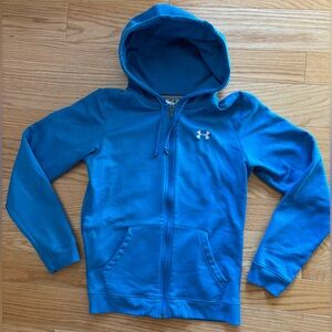 Under Armour Blue Zip-up Hoodie (Size Medium)
